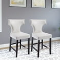thumbnail image 1 of CorLiving Kings Studded Faux Leather Counter Height Indoor Barstools, White (Set of 2), 1 of 7