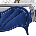 thumbnail image 2 of Velvet Upholstered Channel Tufted Queen Bed, Blue, 2 of 5