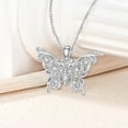 thumbnail image 2 of AOBOCO Diamond Butterfly Pendant Necklace for Women 925 Sterling Silver Lab Grown Diamond Jewelry Gifts for Loved Ones, 2 of 6