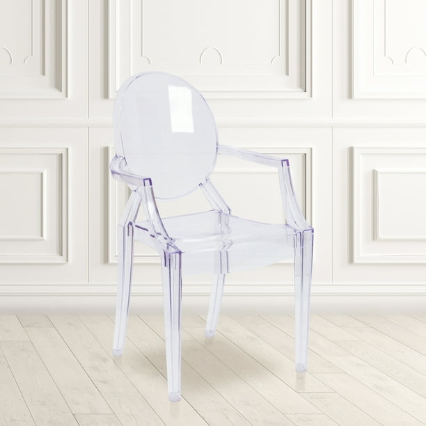 Flash Furniture Transparent Crystal Ghost Chair with Arms