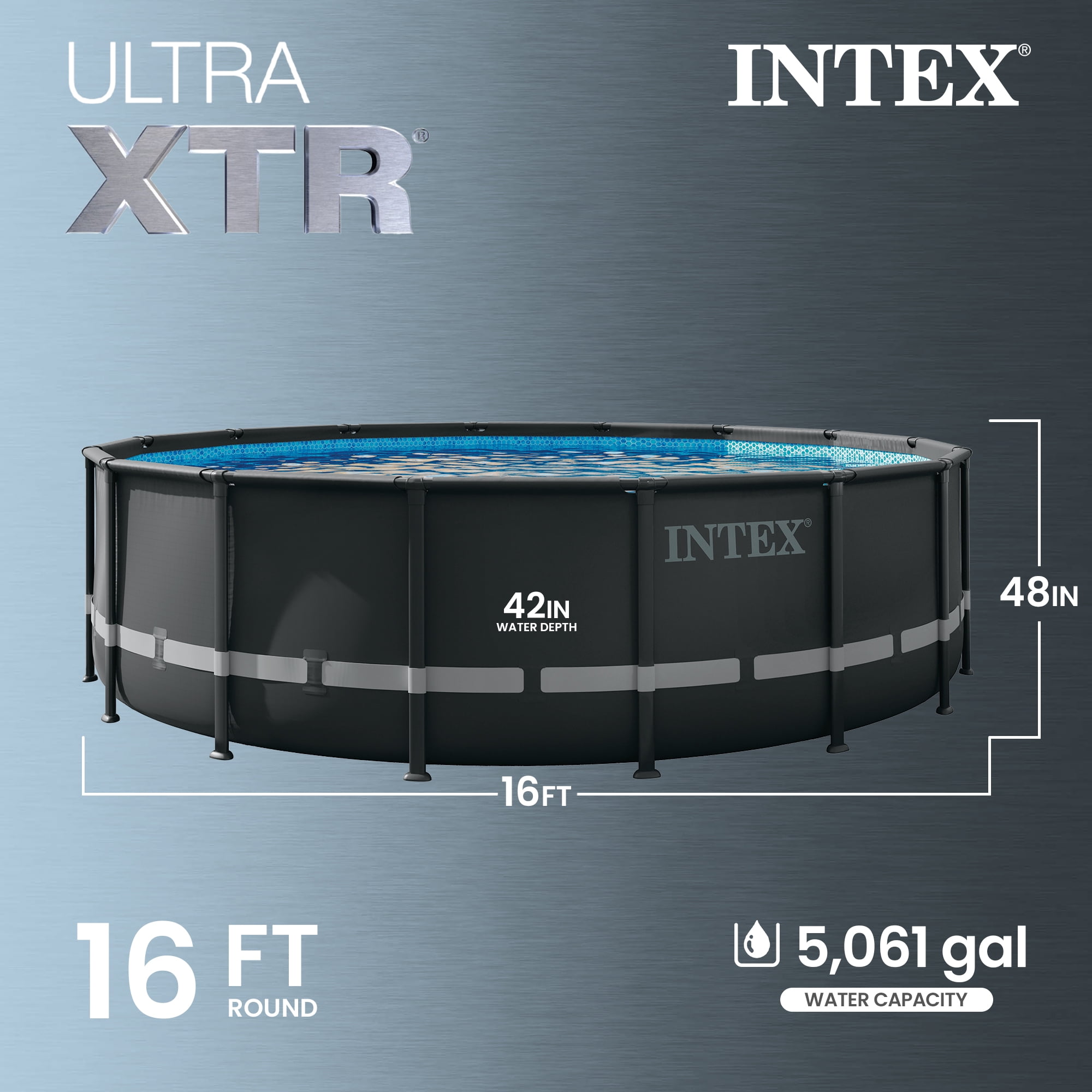 26 Ft x 52 In Ultra Frame Above Ground Swimming Pool with Pump&Ladder