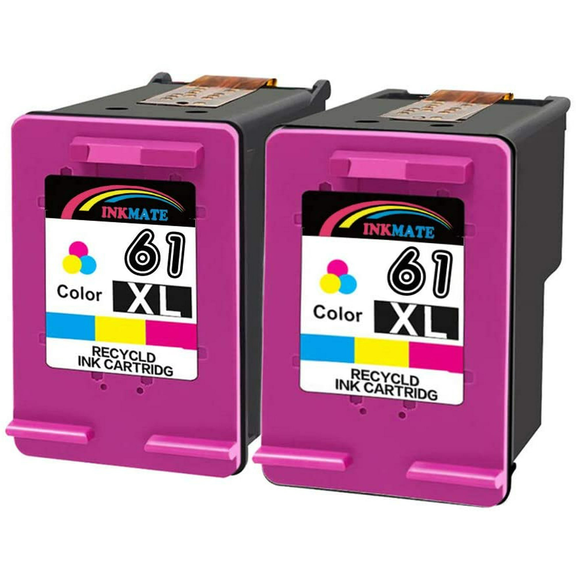 Inkmate 2 Pack High Yield 61xl Color Ink Cartridge Replacement For Hp 61 Xl Fit Officejet 4635 4632 2620 2540 1510 2510 Walmart Canada