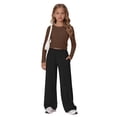 thumbnail image 6 of GiLiling Girls 2 Piece Set Fall Winter Outfits Lounge Sets Long Sleeve Top Wide Leg Pants Sweatsuit Clothing Athletic Outfit (Brown, 10-11 Years), 6 of 9