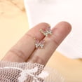 thumbnail image 3 of YAYAJAJU Butterfly Earrings for Women, 925 Sterling Silver Hypoallergenic Cute Tiny Butterfly Screw Stud Earrings, 18K Gold Plated Mini Animal Earrings Jewelry Lovely Gifts, 3 of 7