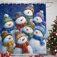 thumbnail image 3 of Blue Snowman Christmas Shower Curtains for Bathroom, Xmas Snowman Snowflake Winter Waterproof Fabric Shower Curtain, Decorative Bathroom Curtain for Bathtub, 36"x72", No Hooks Included, 3 of 9