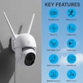 thumbnail image 3 of Geeni Lookout 2K QHD Security Outdoor Camera - Auto-Follow Pan-Tilt, Color Night Vision, Two-Way Audio, Dual-Band Wi-Fi, Weather Resistant - White, 3 of 11