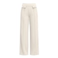 thumbnail image 4 of Favoffer Women's High Waist Wide Leg Pants Solid Color Elastic Waist Draped Straight Leg Loose Casual Trousers Daily Flowy Bottom for Street Gathering, 4 of 8