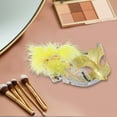 thumbnail image 4 of Unique Bargains 1 Pc Dancing Queen Feather Half Face Party Mask for Masquerade Party Gold Tone, 4 of 4