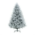 thumbnail image 4 of Ginebra Snow Flocked Christmas Tree Prelit, Realistic Snowy Frosted Christmas Tree with Lights by Naomi Home-Color:Snow Flocked,Height:7.5ft, 4 of 10