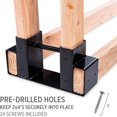 thumbnail image 3 of RightHand Adjustable Firewood Storage Bracket Kit – Sturdy Rack Holds Stacked Fire Logs & Adjusts to Any Length – Customize to Fit Your Indoor Or Outdoor Space – Durable Black Powder-Coated Steel, 3 of 9