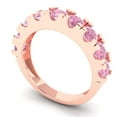 thumbnail image 2 of 1.53 ctw Wedding Band for Women - 14K Rose Gold Simulated Pink Diamond Stackable Eternity Ring, 2 of 6