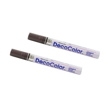 UPC: 0842497157177 | Marvy Uchida Broad Line Opaque Paint Markers 2/Pack Dark Brown