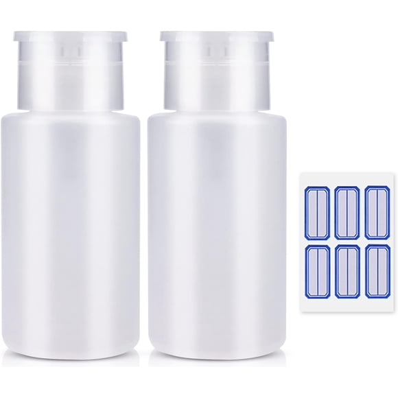 NXJ INFILILA Dispensador de Bomba de Acetona Dispensador de Bomba de Empuje Paquete de 2 Bombas Quitaesmalte de Uñas Bomba Vacía Dispensador de Botellas para Alcohol Esmalte de Uñas y Removedor de Maq