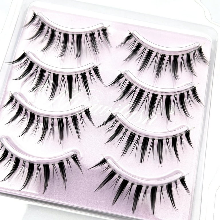 Anime Cosplay Manga Lashes 15mm 3D Wispy Spiky Lashes for Natural Look  Reusable 5 Pairs Fake