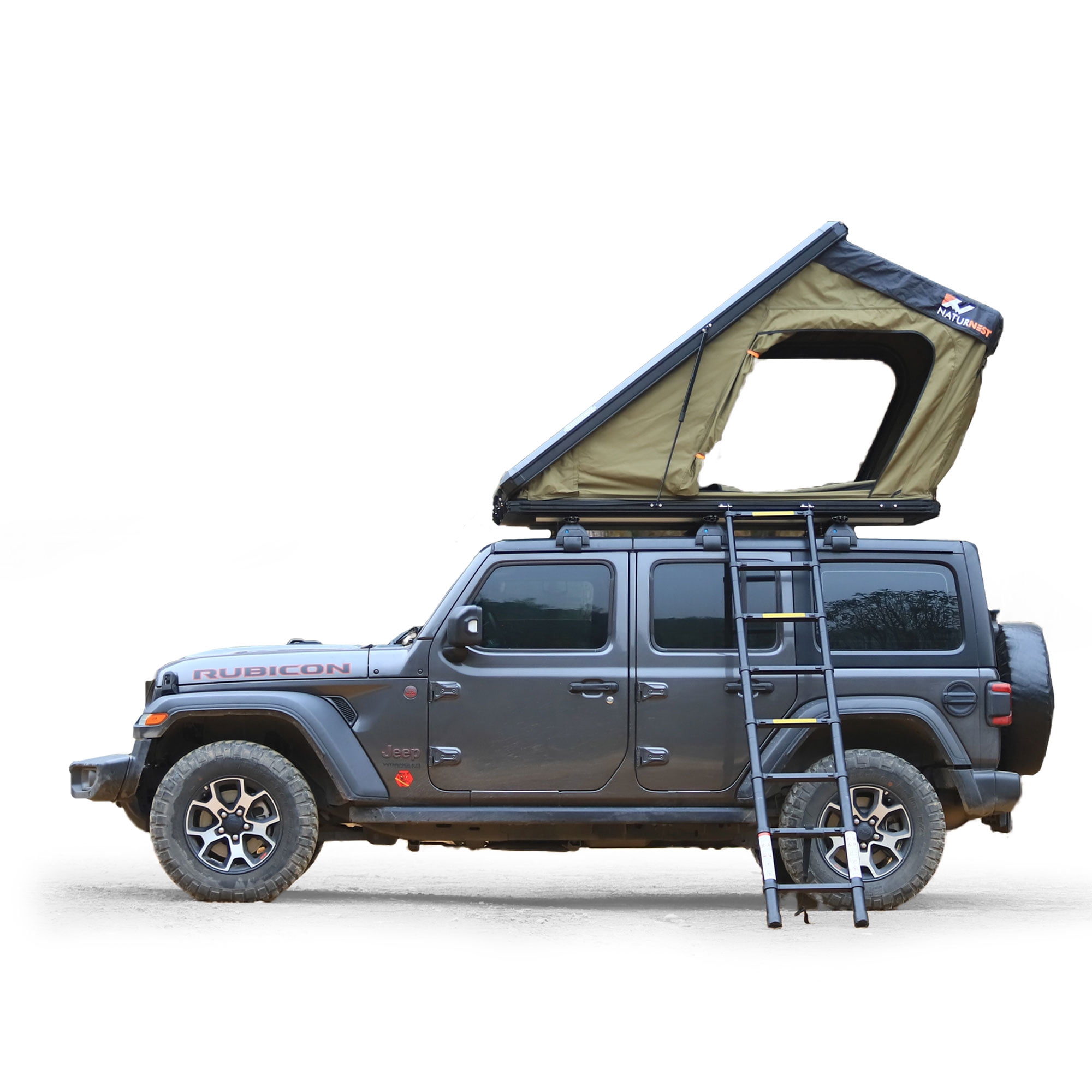 Naturnest Rooftop Tent Hardshell, Polaris 2 Aluminium Roof Top Tent with Skyview Window & LED Stripe Light for Suv Jeep Truck Camping