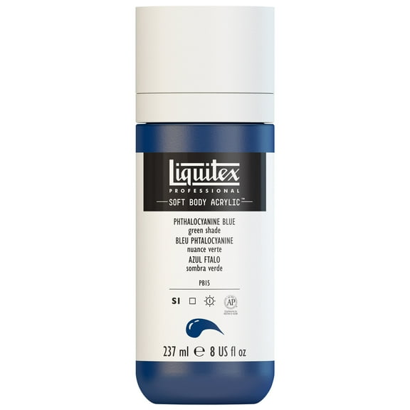 Liquitex Professional Soft Body Acrylic Color, 8 oz. Bottle, Phthalocyanine Blue (Green Shade)