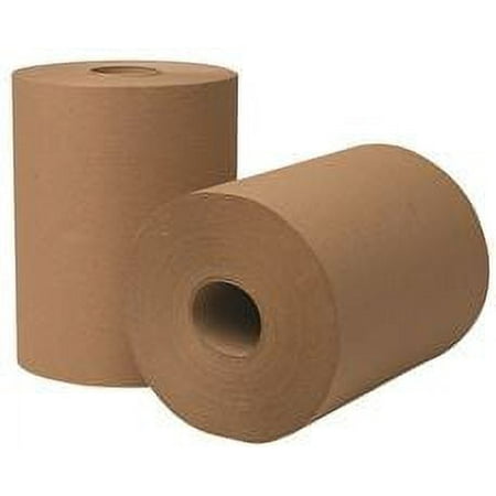 Wausau Paper Hardwound Paper Towel Rolls - 8" x 350 ft - 1 Ply - Natural - 12 Rolls/ Carton