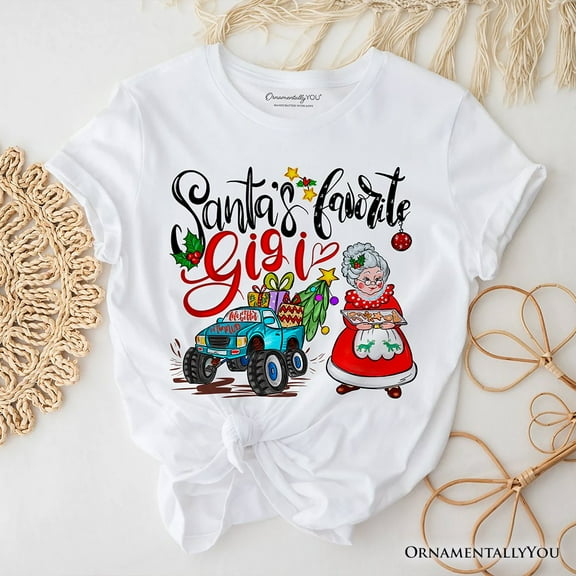 Santa’s Favorite Gigi T-Shirt, Cozy Christmas Tee for Grandma