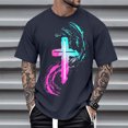 thumbnail image 6 of Ankishi Christian T Shirts for Men Cross Crew Neck Trendy Cotton T Shirts Summer Casual Clothing Everyday Wear, 6 of 8