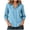 Light Blue, variant on Women's Button Down Linen Blend Shirt, Puff Cuff 3/4 Sleeve Relaxed Fit Casual Blouse for Office Daily Vacation Wear