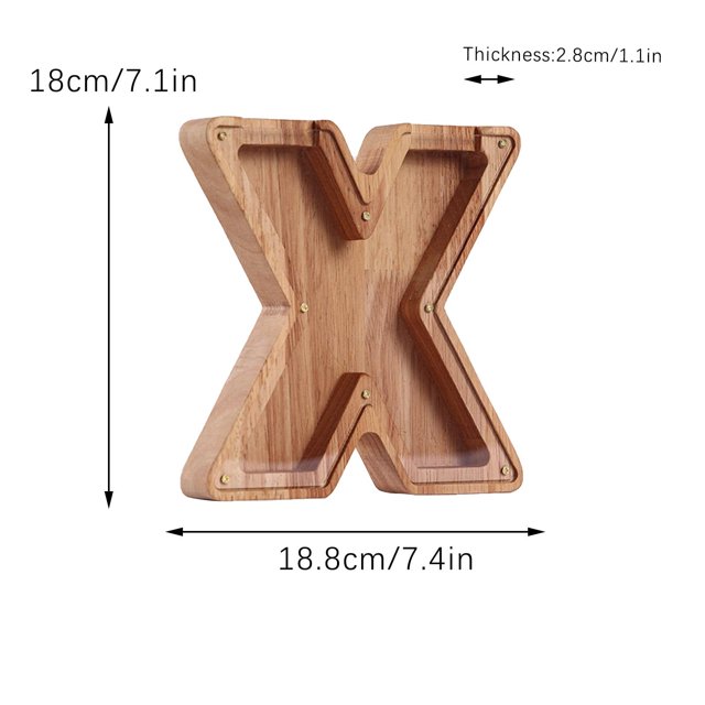 Agiferg Personalized Wooden Name Money Box Wooden Deposit Box Twenty Six English Letters