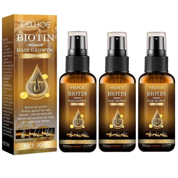 3PCS Ginger Hair Fast Growth Serum Spray Biotin Anti Hair Loss Prevent Essential Oils Anti-drying Baldness Treatment Hair Care 30ml