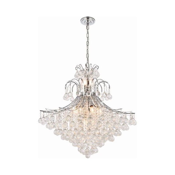 8005 Toureg Collection Chandelier D:31in H:35in Lt:15 Chrome Finish (Royal Cut Crystals)