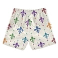 thumbnail image 2 of Mardi-gras Flowers with Multicolor Swim Trunks Board Shorts Beach Pants Bathing Bottoms S, 2 of 8