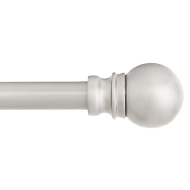 Kenney® Davenport 1/2" Petite Cafe Decorative Window Curtain Rod, 28-48", Brushed Nickel