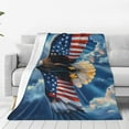 thumbnail image 4 of Eagle Blanket for Adults Men, Flannel Eagle Blankets Gifts, American Flag Eagle Throw Blanket for Sofa Couch Bed Living Room Soft Warm Cozy Eagle Decor 60" x 50", 4 of 5