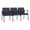 Castillo Batik Blue, variant on Mystic Reception Waiting 3-Seat Steel Tandem Seating / Black Steel / Blue