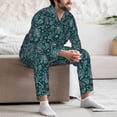 thumbnail image 7 of Sikiie Vintage Floral Mens Pajama Set, Soft Warm Long Sleeve Sleepwear, Cozy Button-Down Pjs for Men-XX-Large, 7 of 7