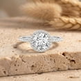 thumbnail image 5 of Rosec Jewels Lab Grown Diamond Halo Engagement Ring for Women - IGI Certified (2 Carat, E-VS1 Quality) - with Jewelry Box, 925 Sterling Silver, US 4.00, 5 of 8
