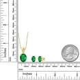 thumbnail image 2 of 18K Yellow Gold Plated Silver Green Nano Emerald and White Zirconia Pendant and Earrings Jewelry Set for Women (4.28 Cttw, Gemstone Birthstone, Oval 11X9MM and 8X6MM with 18 inch Silver Chain), 2 of 3