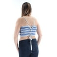 thumbnail image 2 of MAX STUDIO $58 Womens New 1507 Gray Blue Striped Lace Up Crop Top XL B+B, 2 of 2