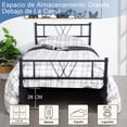 thumbnail image 3 of Cama Individual HOMEMAKE FURNITURE Somier de Metal Negro Minimalista Moderno 197x99,5cm, 3 of 7