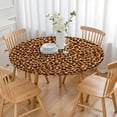 thumbnail image 3 of Brown and Black Leopard Print Round Fitted Tablecloth with Elastic Edge,Dining Table Cover Waterproof,Outdoor Round Tablecloth for Camping,Dining,Indoor and Outdoor, 3 of 7
