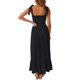 thumbnail image 5 of SAYOO - Vestido midi de verano para mujer, informal, con tirantes finos, sin mangas, de talle alto, fluido, línea A, largo SAYOO Estilo de ocio, 5 of 6