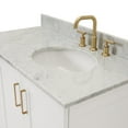 thumbnail image 4 of Ariel Taylor 43 In. Right Offset Single Oval Sink Vanity With Carrara White Marble 0.75In Countertop In White, 4 of 11