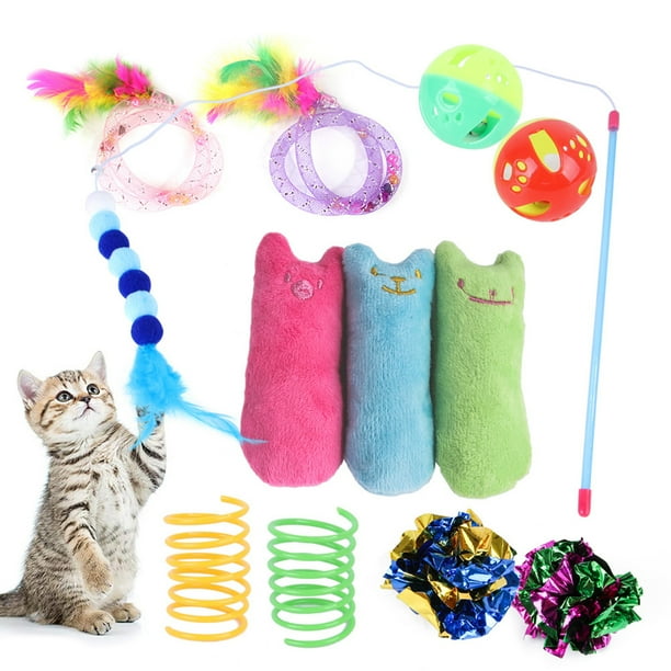 Juego De Juguetes Para Gatos De 12 Piezas Juguetes Divertidos Para Mascotas  Bola De Campana Juguete En Espiral Juguete Para Dedos Surtido Gato Juguete 