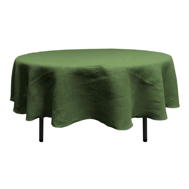 LA Linen TCBurlap72R-GreenHunter Nappe en Toile de Jute Naturelle Teintée Ronde&44; Vert Chasseur - 72 Po.