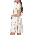 thumbnail image 2 of Rateoe Funny Chicken Pattern Women’s Short Sleeve Dress – Casual Elegant Summer A-Line Dress for Everyday Wear, 2 of 6
