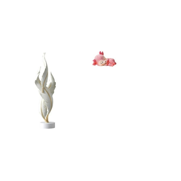 Escultura De Resina Moderna De Ciervo Con Plumas, Linda Estatua Durmiente, Colección De Figuritas, Artesanías, Adorno De Escritorio, Artesanía Decorativa Para Chimenea, Oficina, Gabinete,