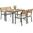 thumbnail image 1 of Gymax Set Of 4 Patio Furniture Set w/ Acacia Wood & Metal Frame Umbrella 1 table, 1 of 7