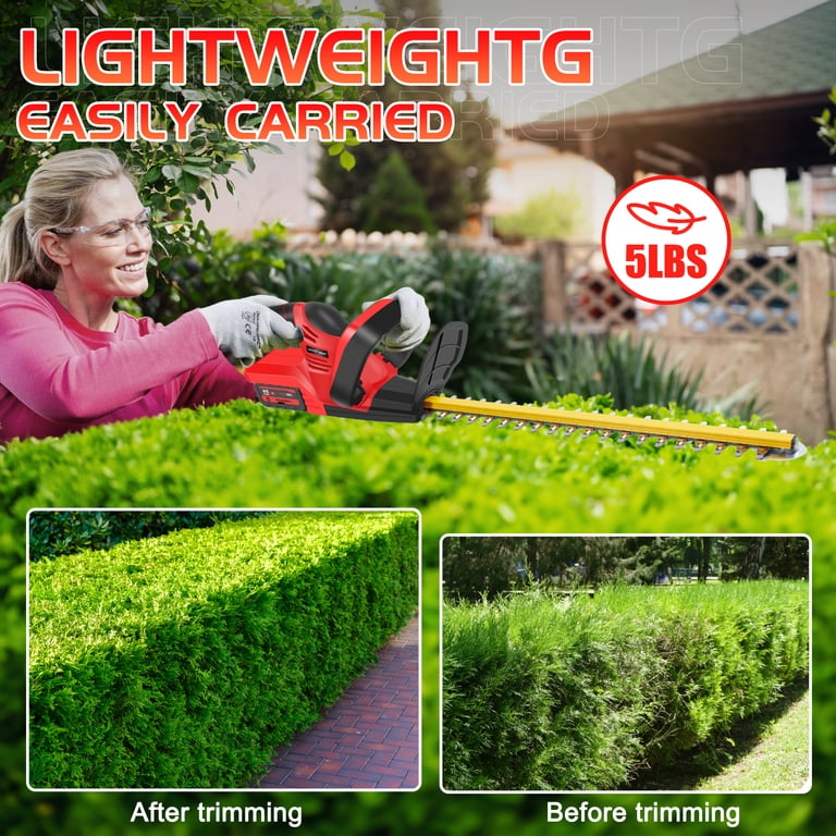 UNTIMATY 21V Cordless Hedge Trimmer, 22" Dual-Action Blade photo 4