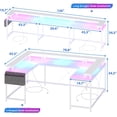 thumbnail image 2 of Ourlova White Versatile U-Shaped Computer Desk with Power Outlets & RGB LED Lights – 78-Inch Reversible L-Shaped Office Desk with Monitor Stand & Ample Storage for Gaming and Work, 2 of 8