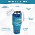 thumbnail image 4 of 40 oz Tumbler With Handle Stainless Steel Insulated Tumbler With Lid for Car Cup Holder Blue Vortex, 4 of 9