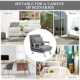 thumbnail image 3 of Yardi Yarda Folding 5 Position Convertible Sofa Bed, Sleeper Chair with Pillow & Steel Frame, Chaise Lounge Couch for Indoor, Light Gray, 3 of 8