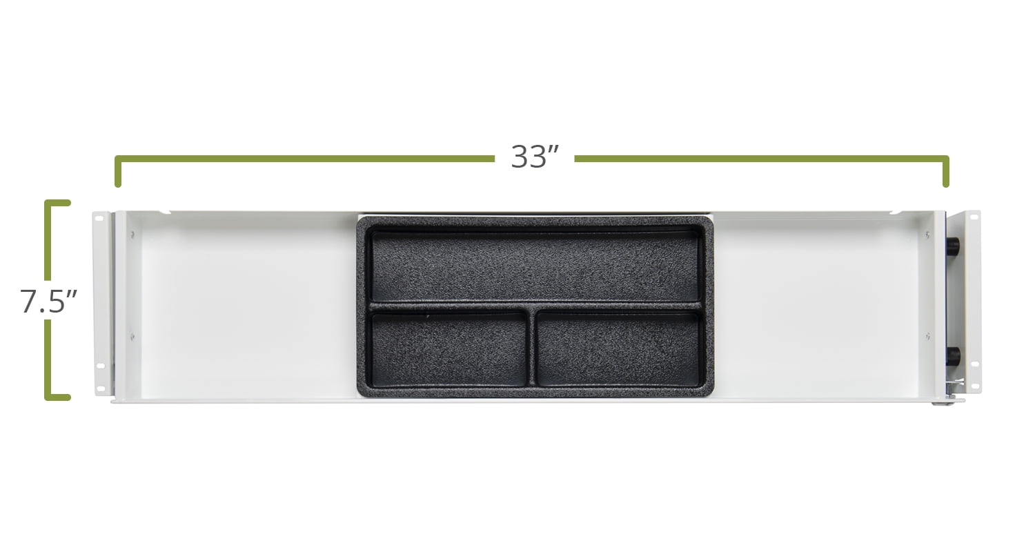 PERFECT POSTURE under desk drawer with lock, smooth-glide slim design, 33 in x 7.5 in (Gray)