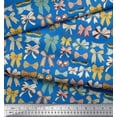 thumbnail image 2 of Soimoi Blue Cotton Duck Fabric Multi Bow & Dots Printed Craft Fabric by the Yard 42 Inch Wide, 2 of 3